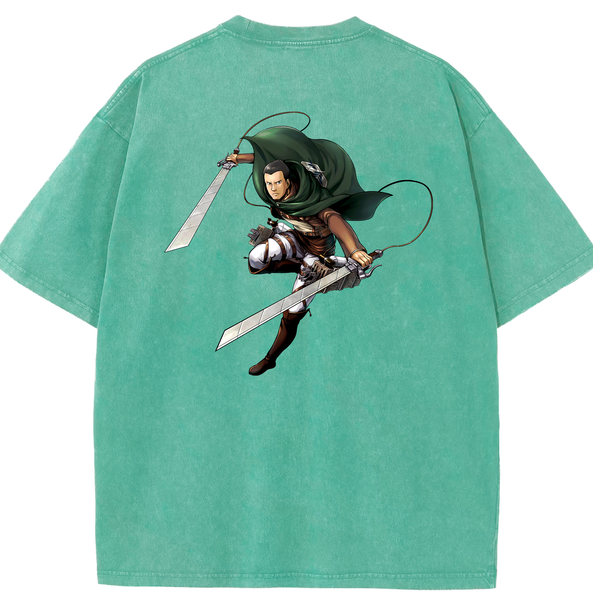 （画像用） 進撃の巨人 Attack on Titan 綿100% ヴィンテージ風 半袖Tシャツ（背面プリント）